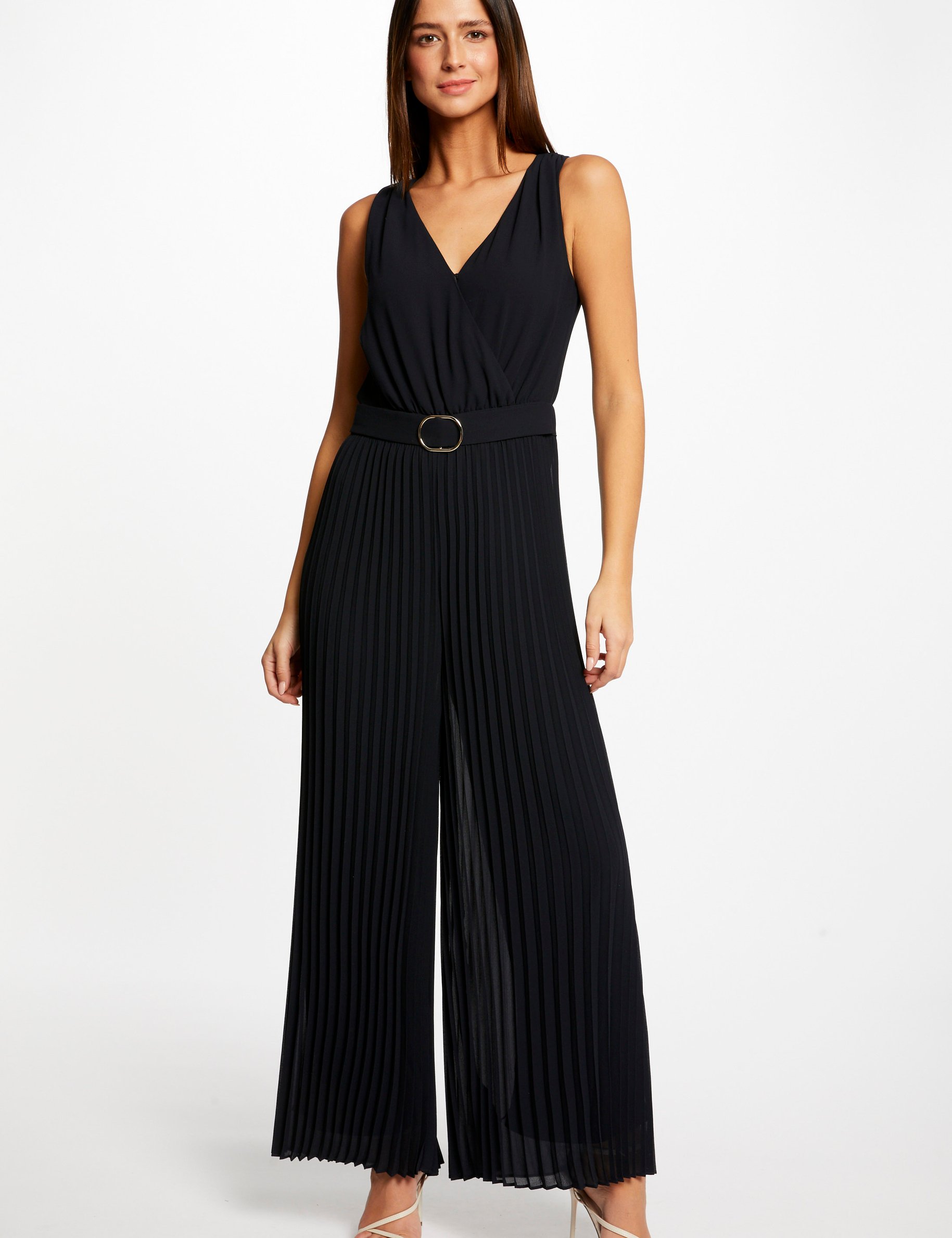 Ruimvallende jumpsuit marine vrouw