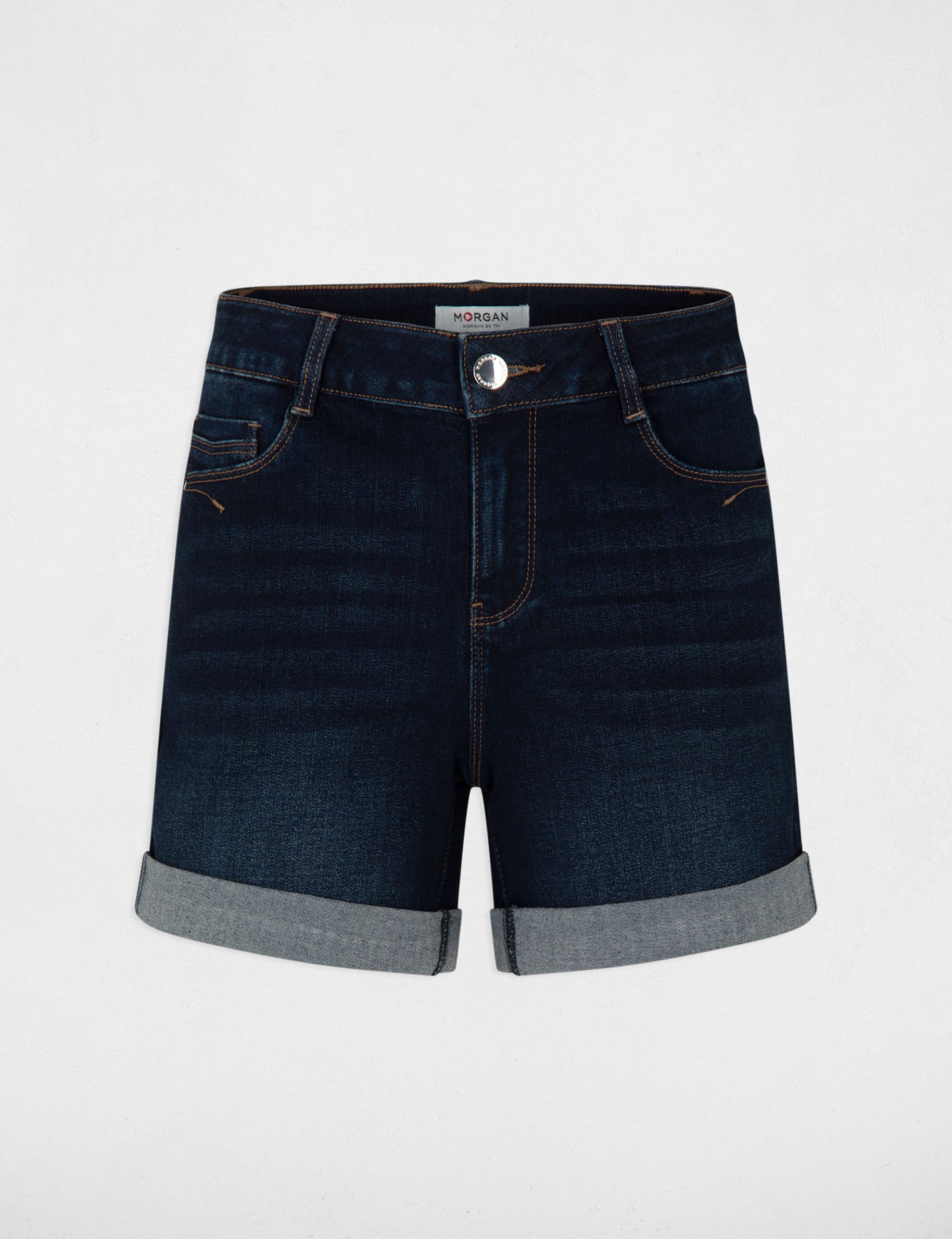 Short droit en jean jean brut femme