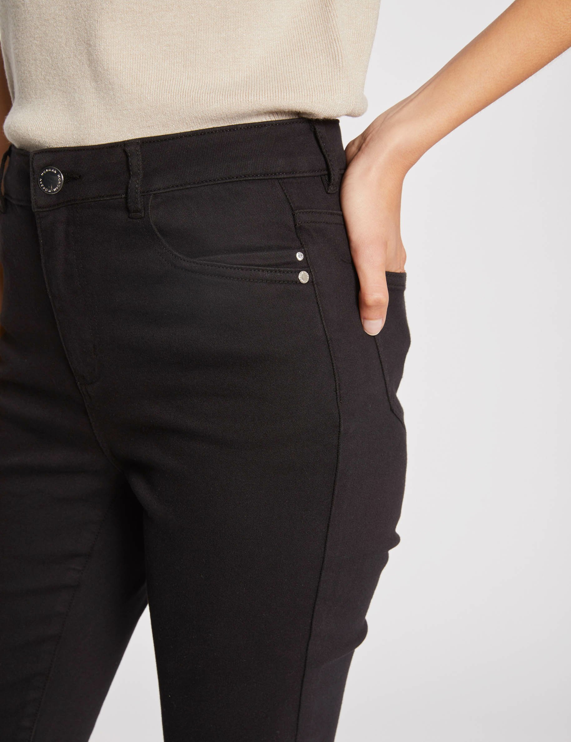 Skinny broek met standaard taille zwart vrouw