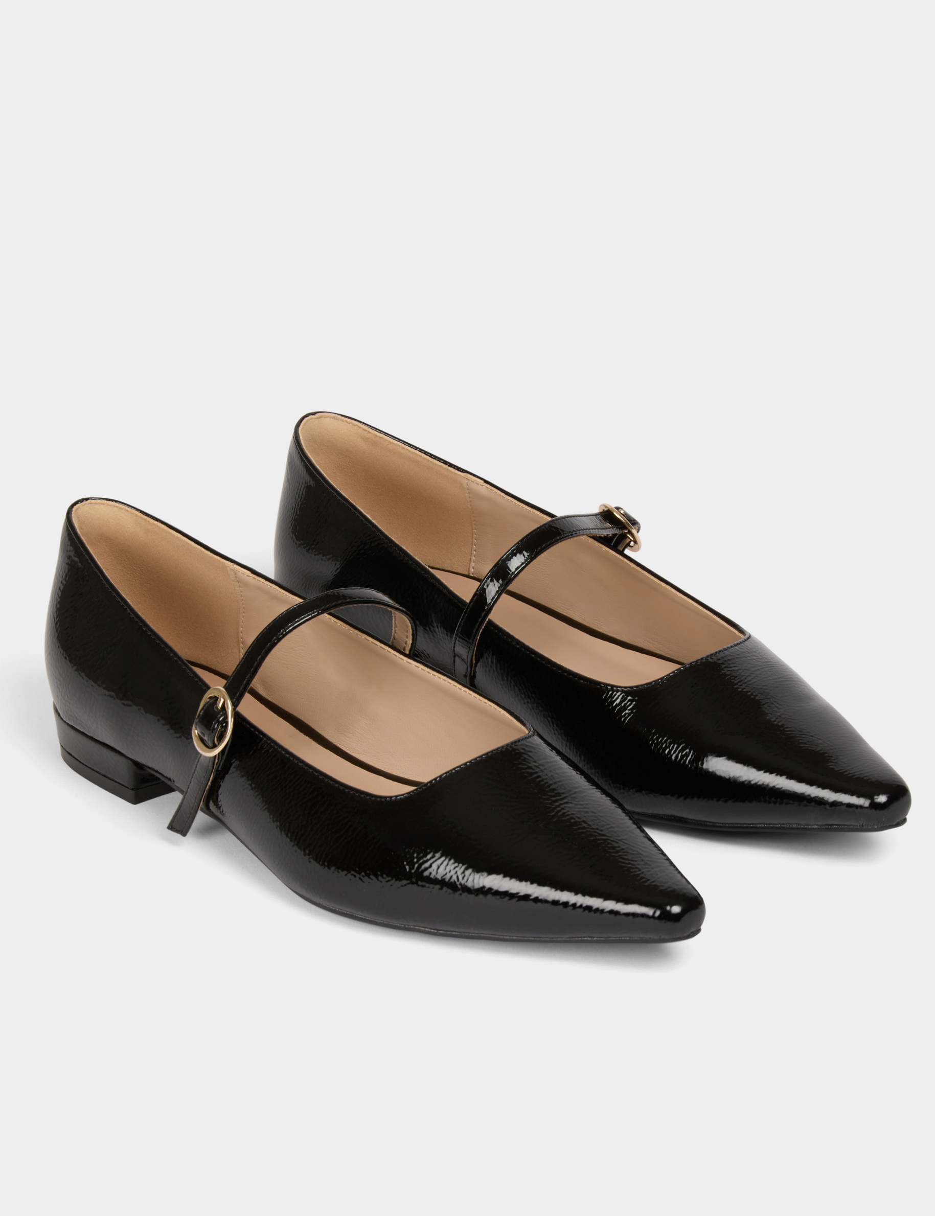 Ballerines plates vernies noir femme