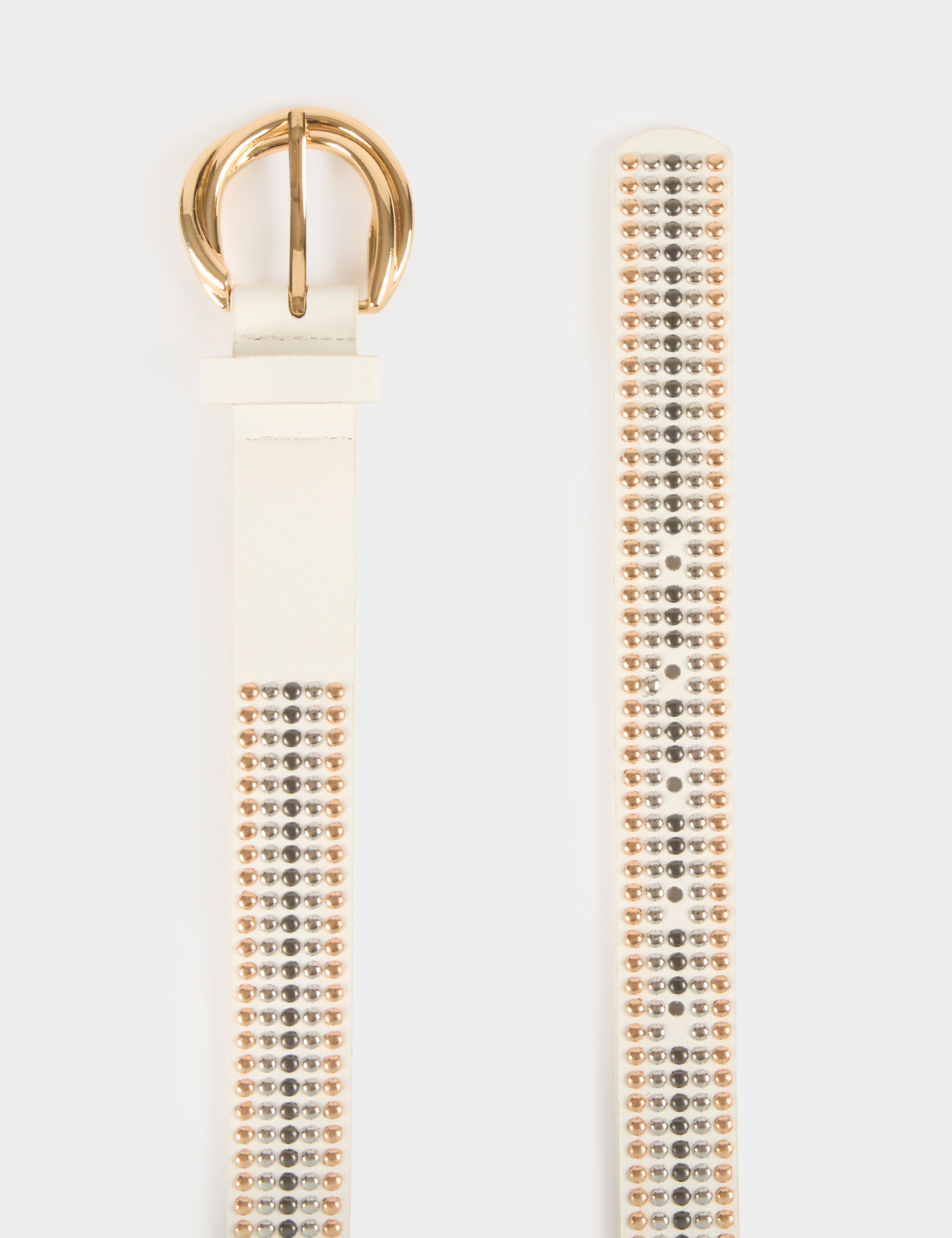 Ceinture cloutée blanc femme