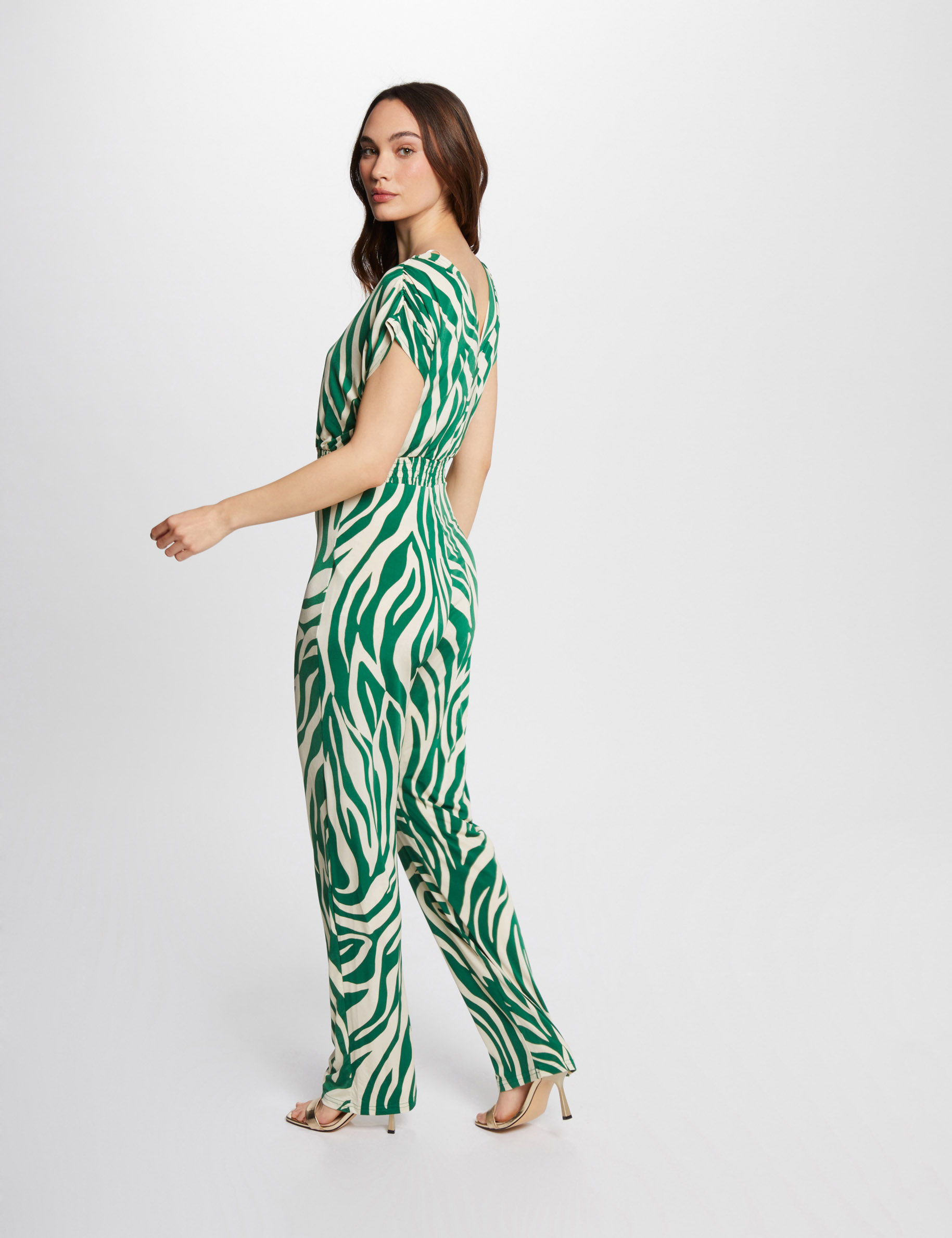 Lange jumpsuit met print meerkleurig vrouw