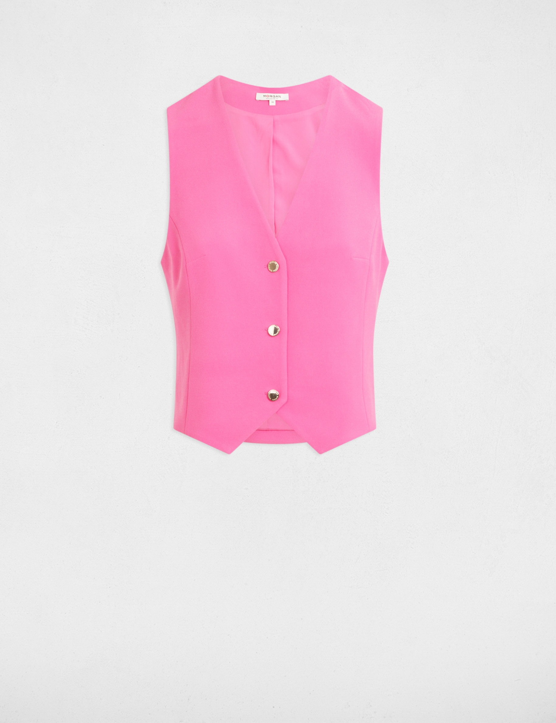 Mouwloos V-hals vest roze vrouw