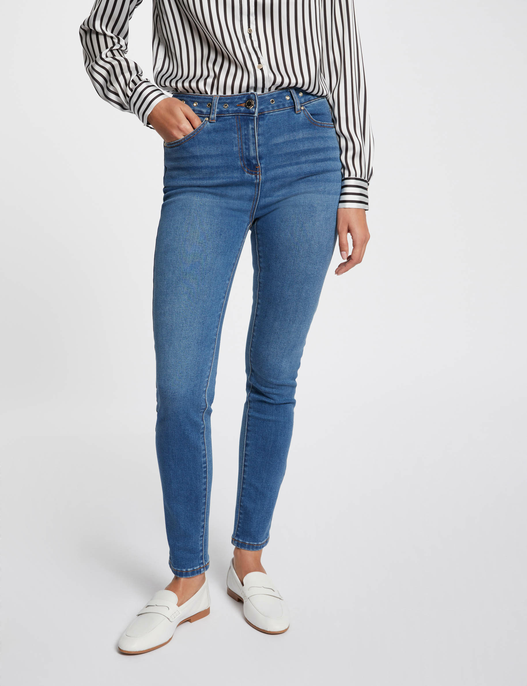 Skinny jeans met oogjes jean stone vrouw