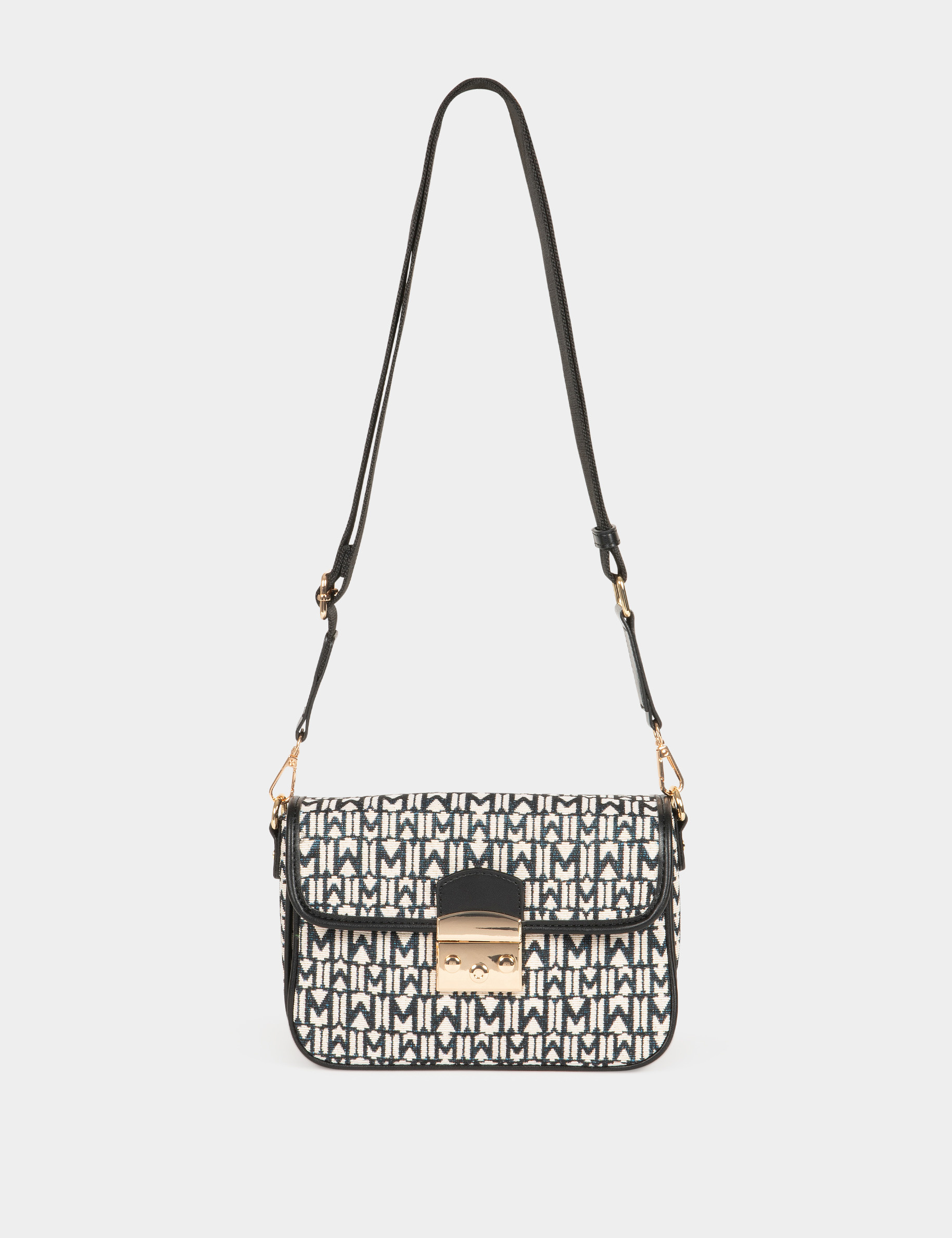 Sac imprimé monogramme noir femme