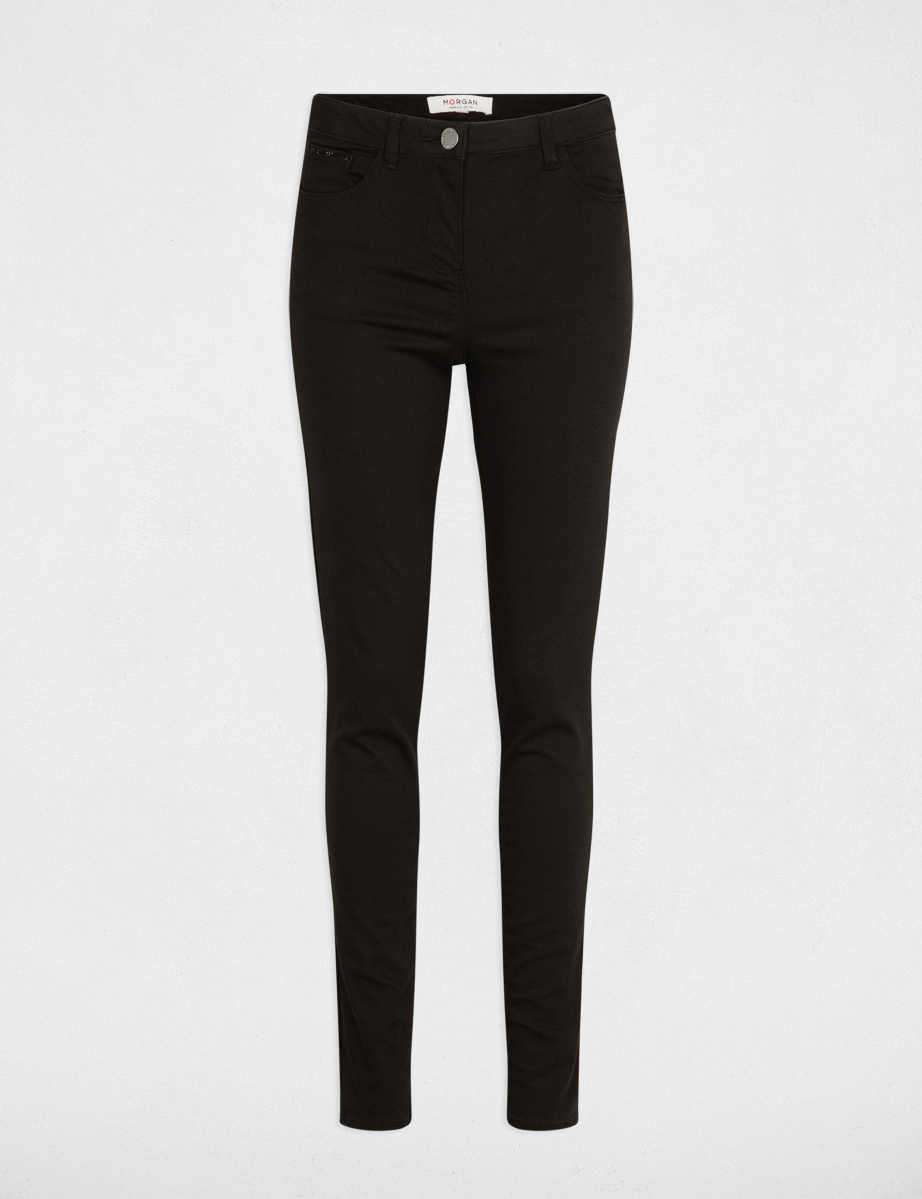 Skinny broek met strass details zwart vrouw