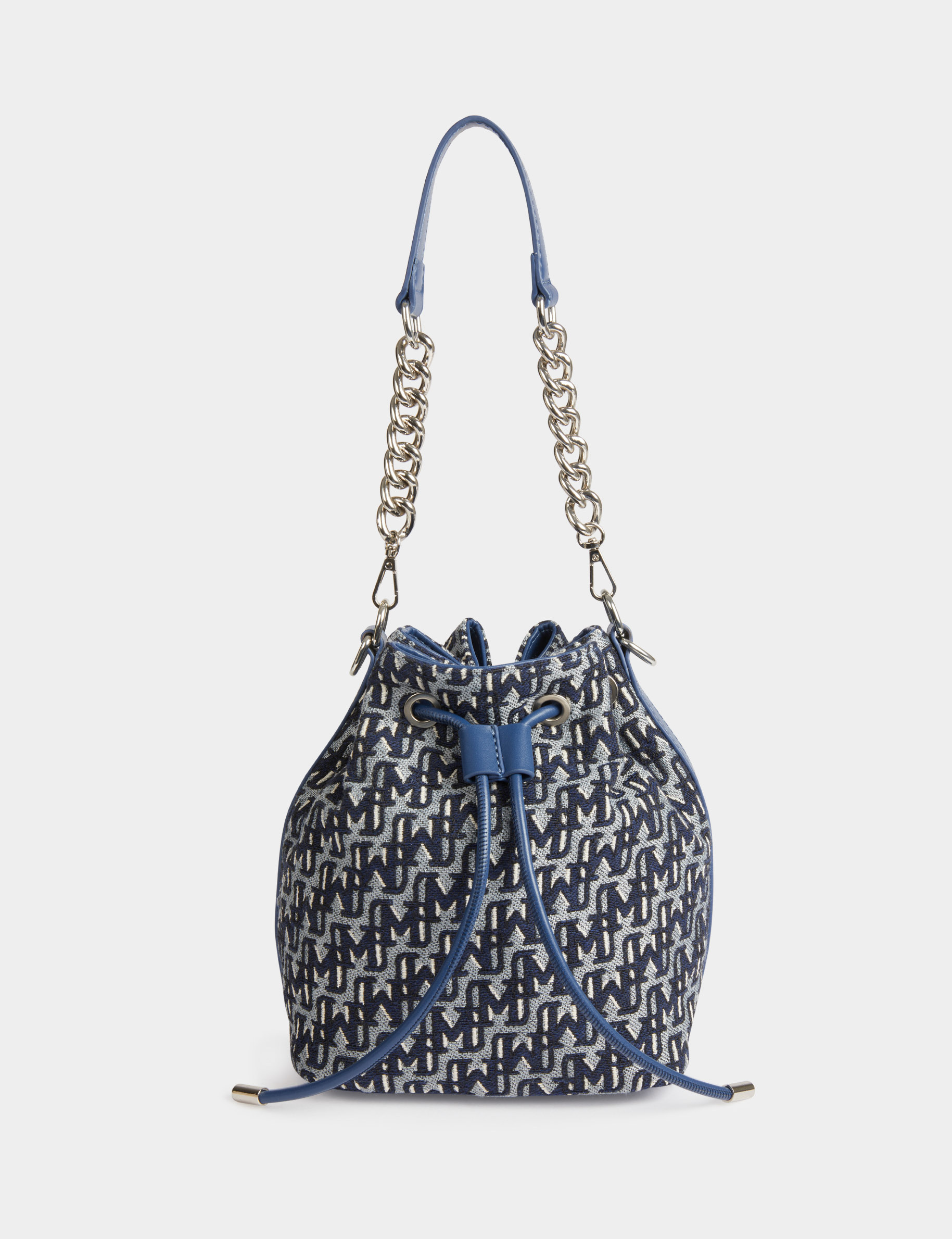 Sac seau imprimé monogramme denim stone femme