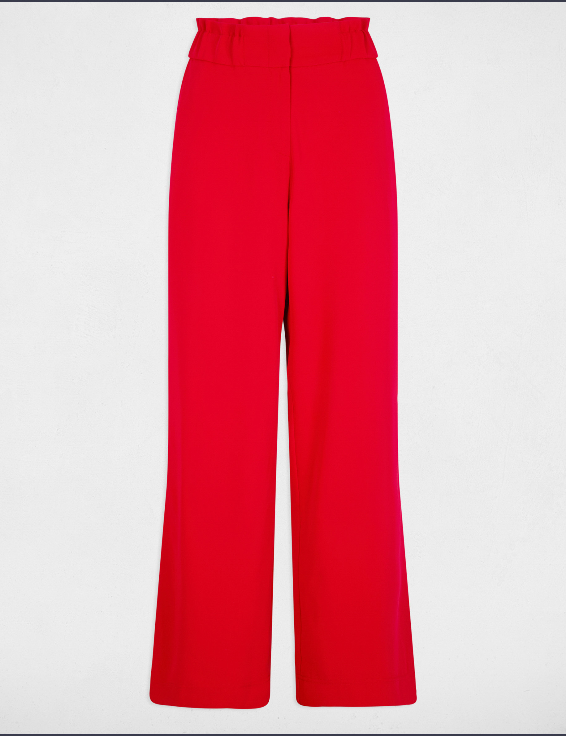 Wijde broek met plooien rood vrouw