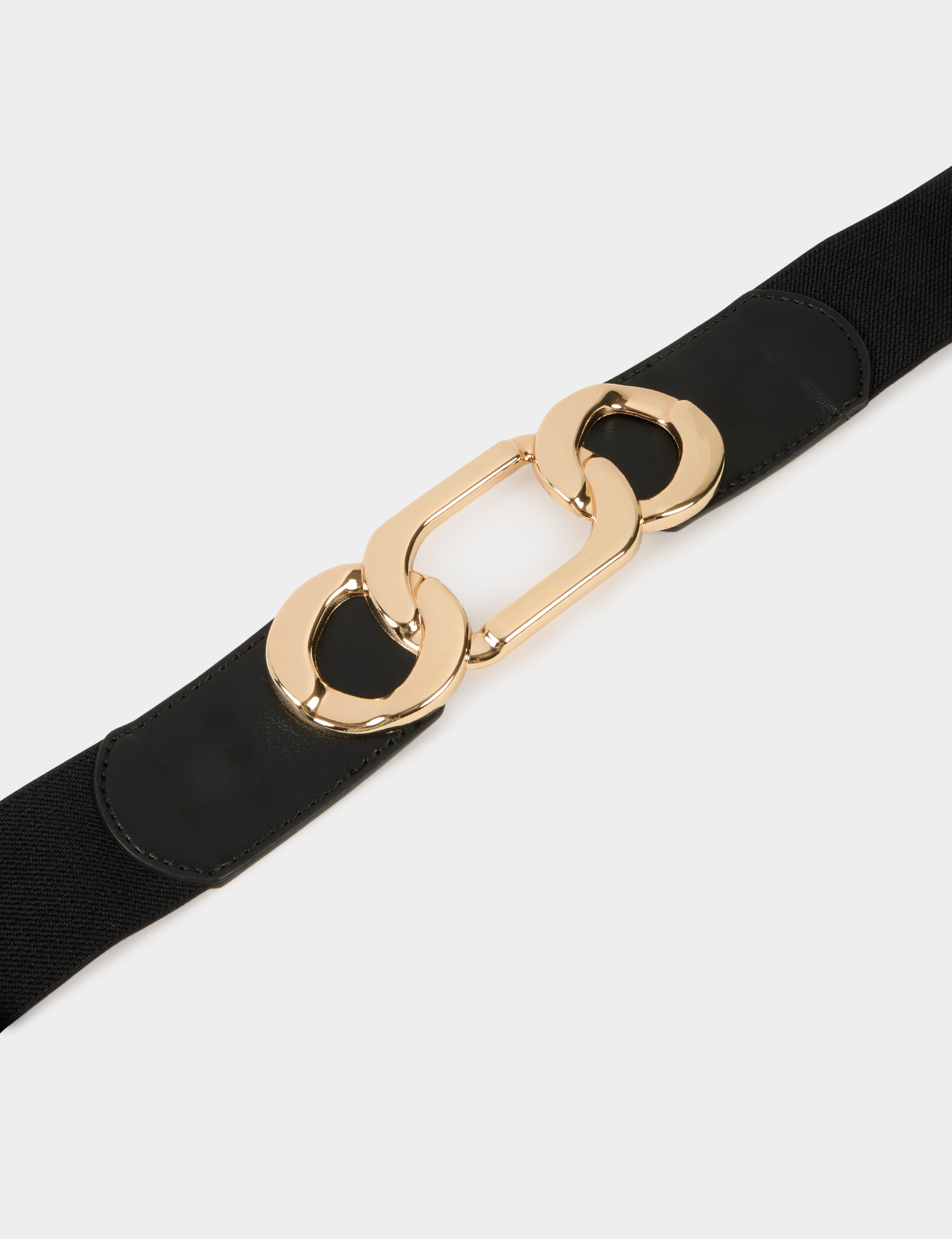 Ceinture élastiquée à boucles noir femme