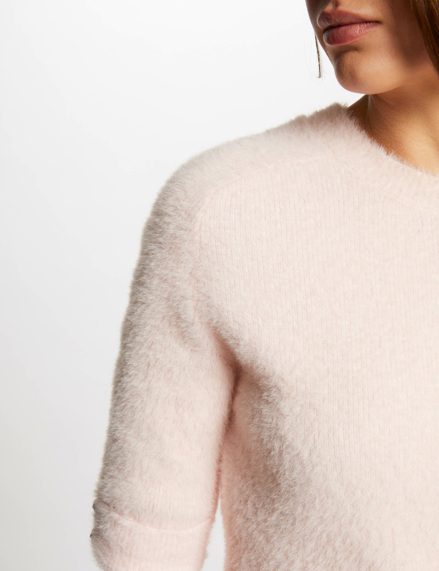 Pull manches courtes rose femme