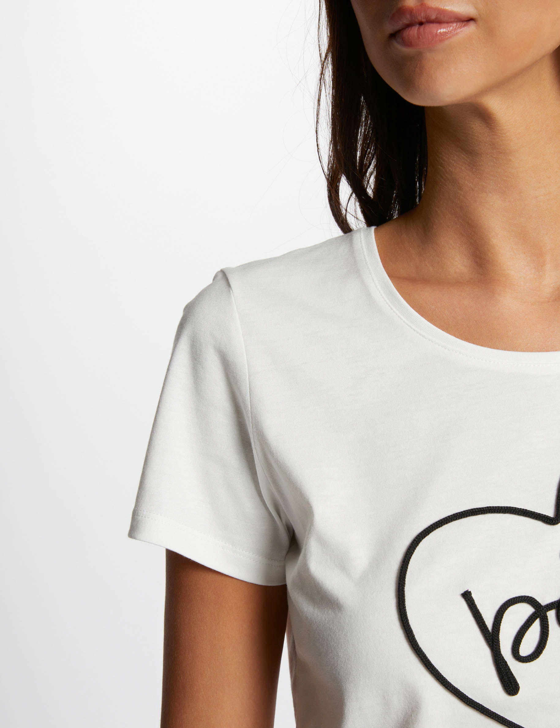 T-shirt met opschrift ecru vrouw