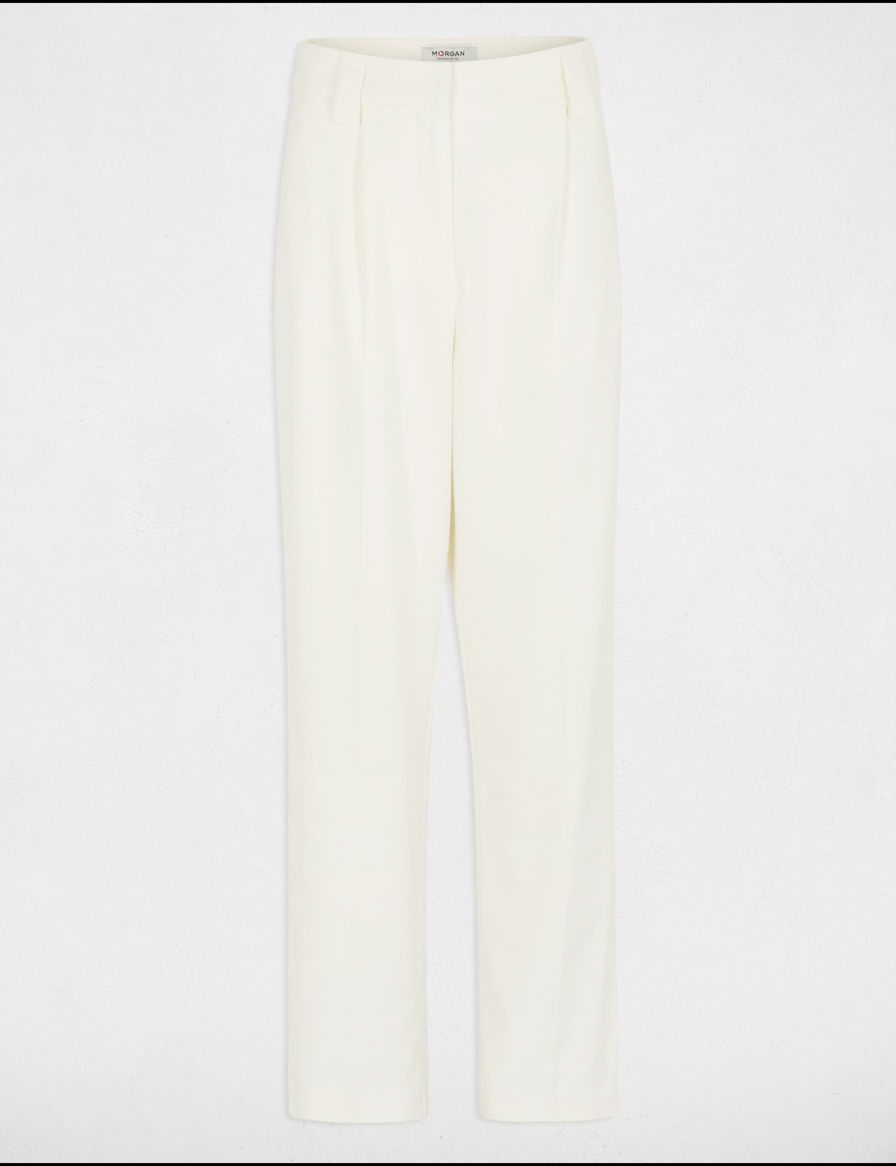 Pantalon large à pinces ecru femme