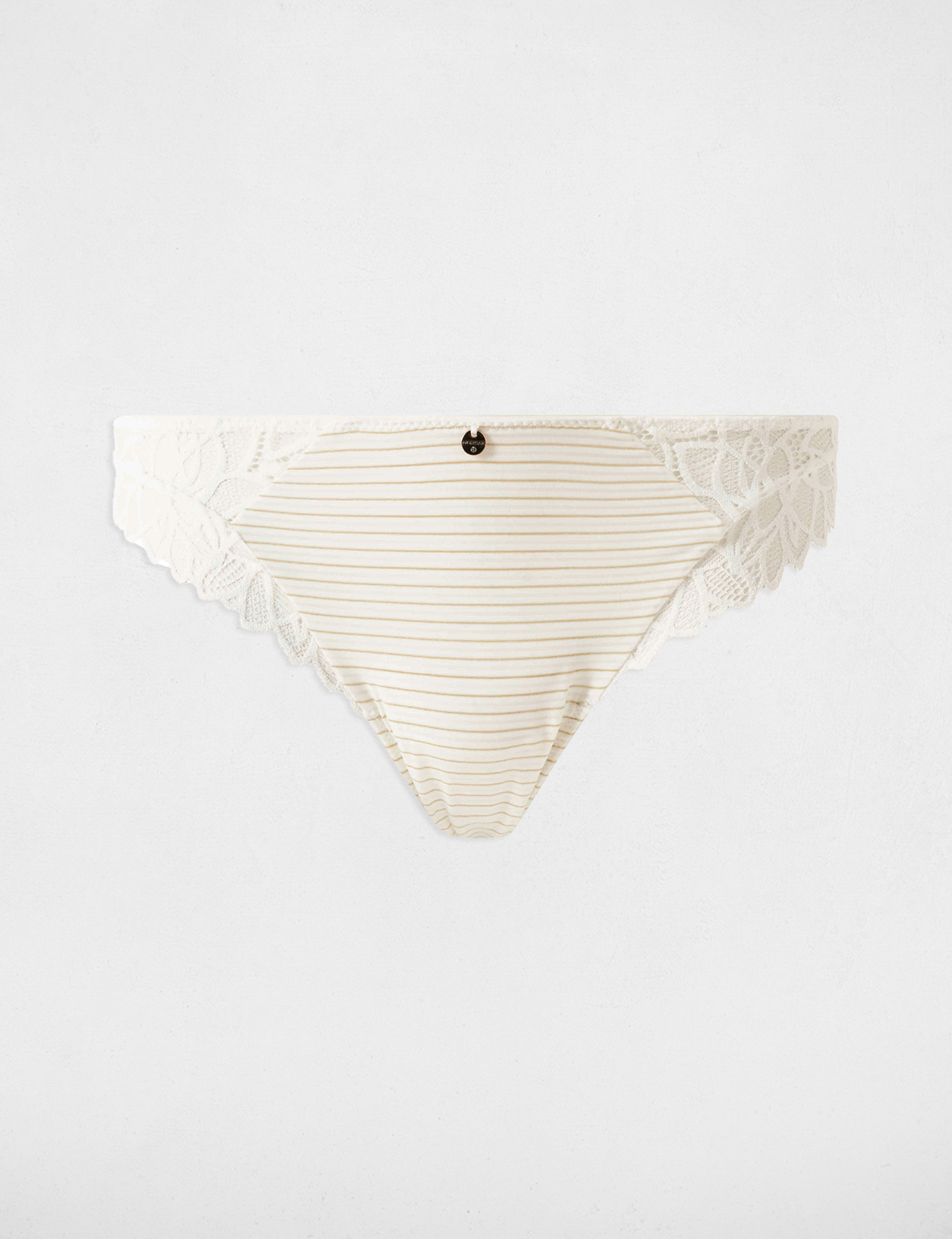 Tanga en dentelle ivoire femme