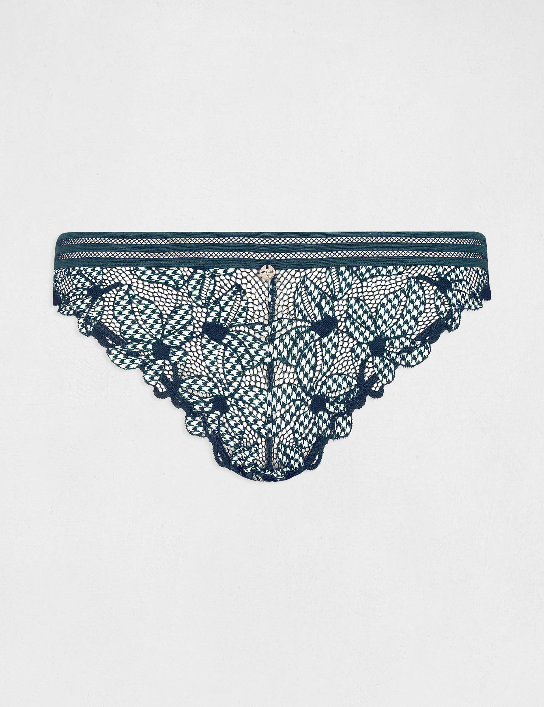 Slip en dentelle bleu femme