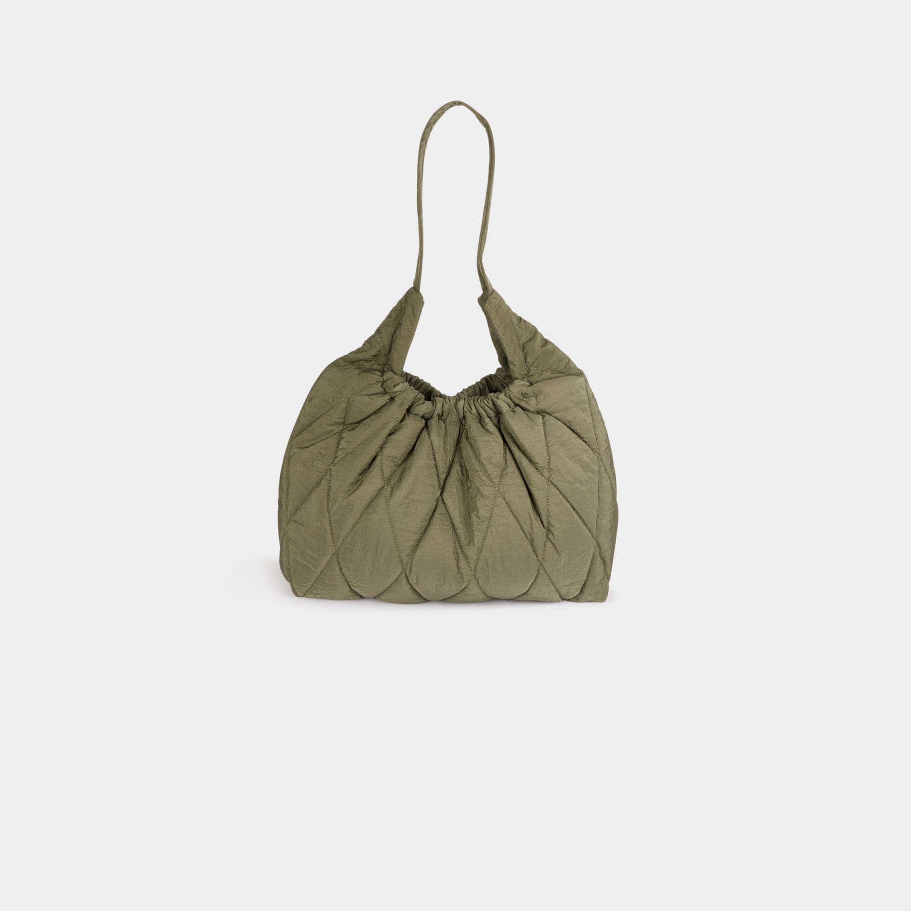 Sac matelassé porté-épaule vert kaki femme