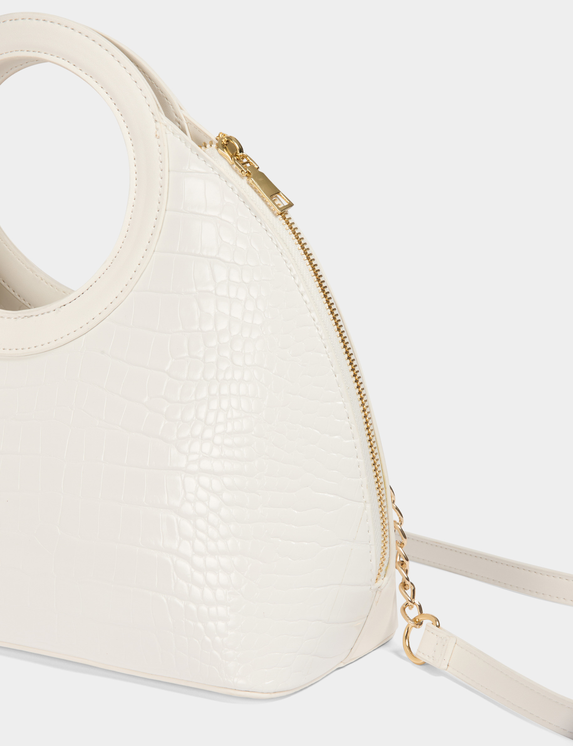 Sac à main croco blanc femme