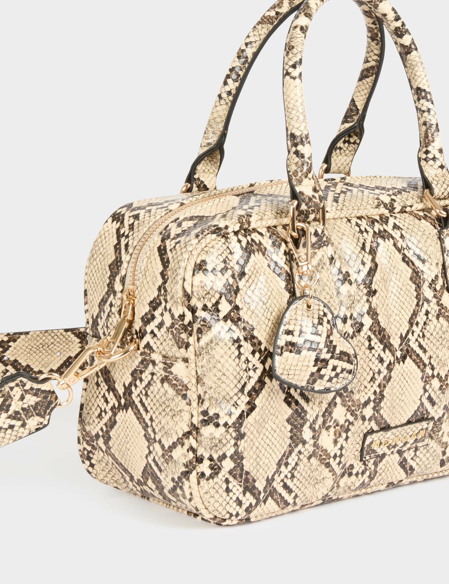 Sac bowling python sable femme