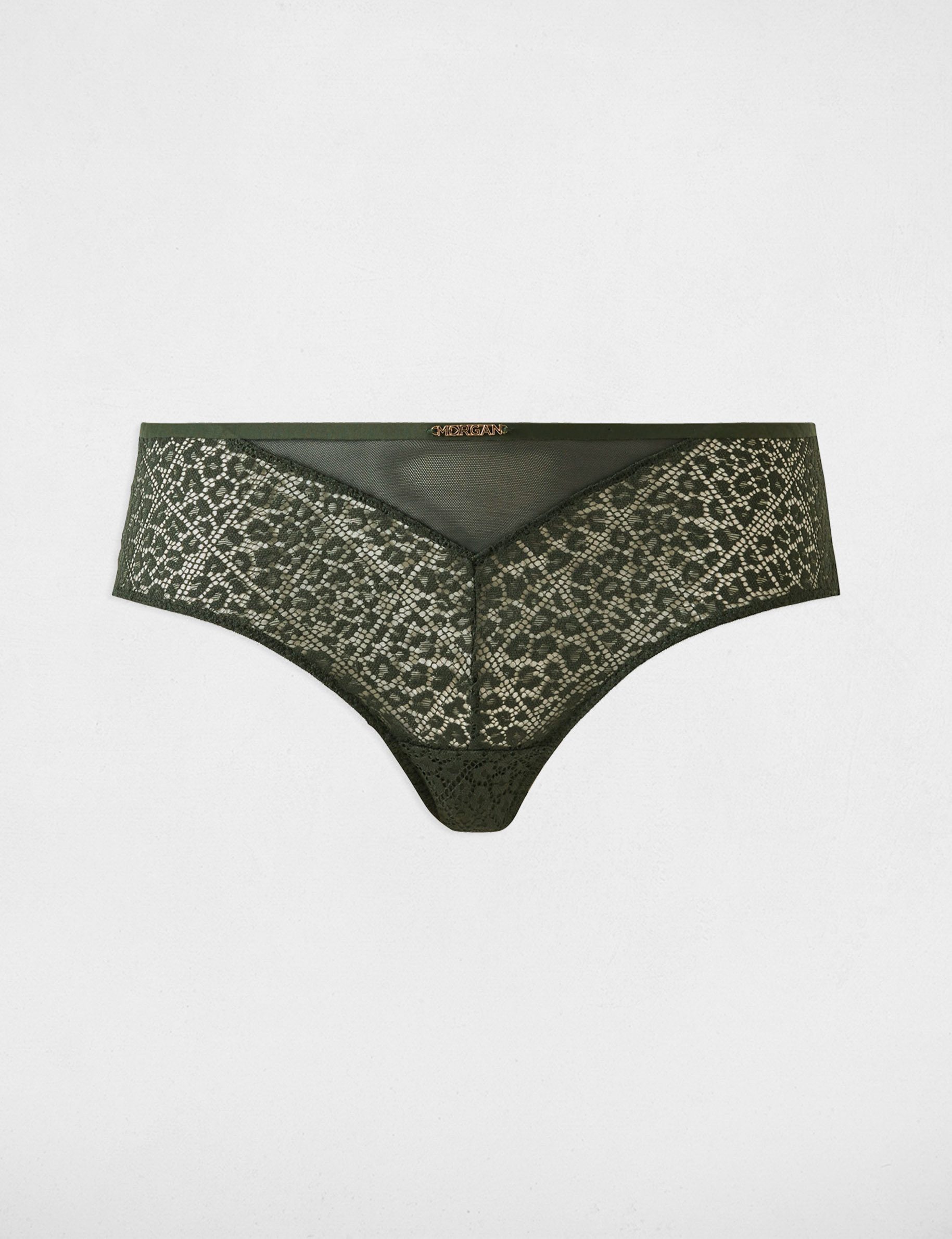 Shorty tanga vert kaki femme