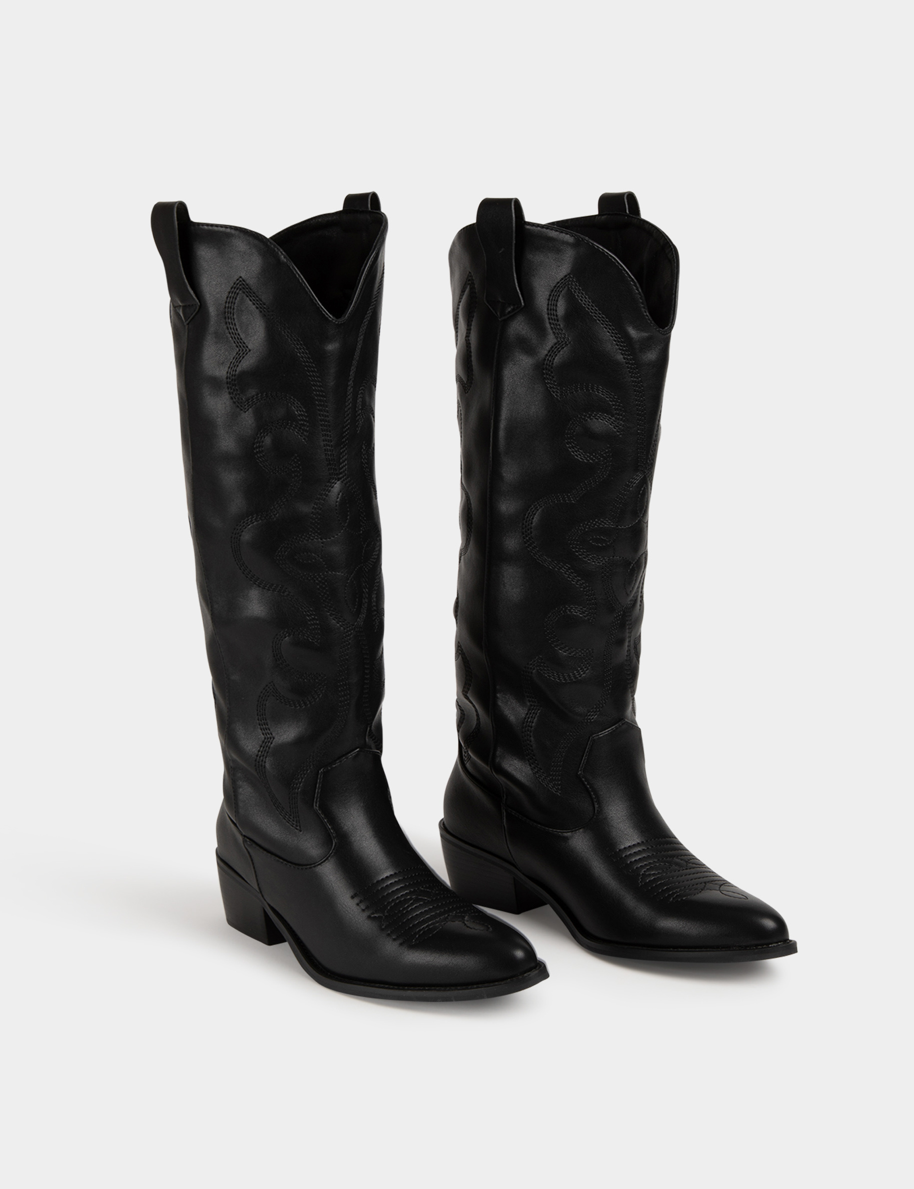 Bottines western à talons noir femme