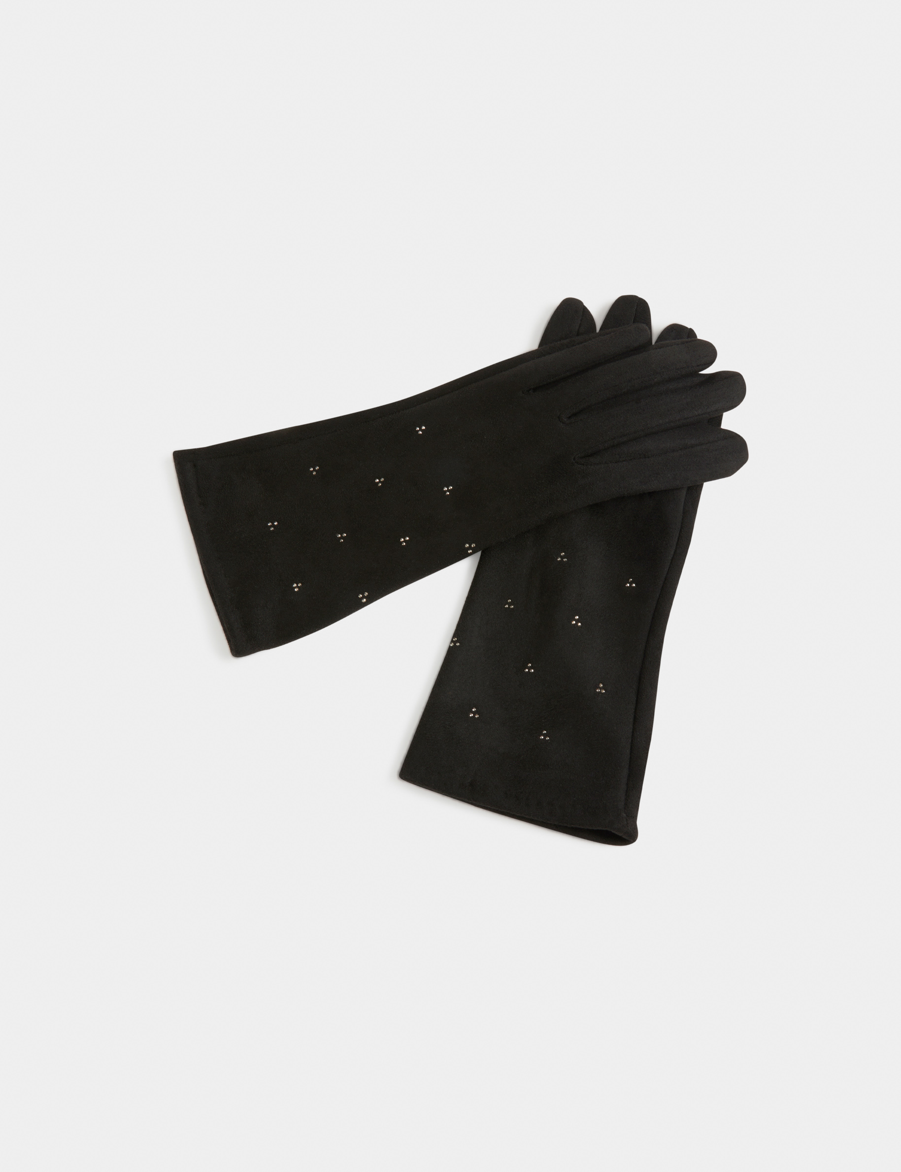 Gants avec strass noir femme