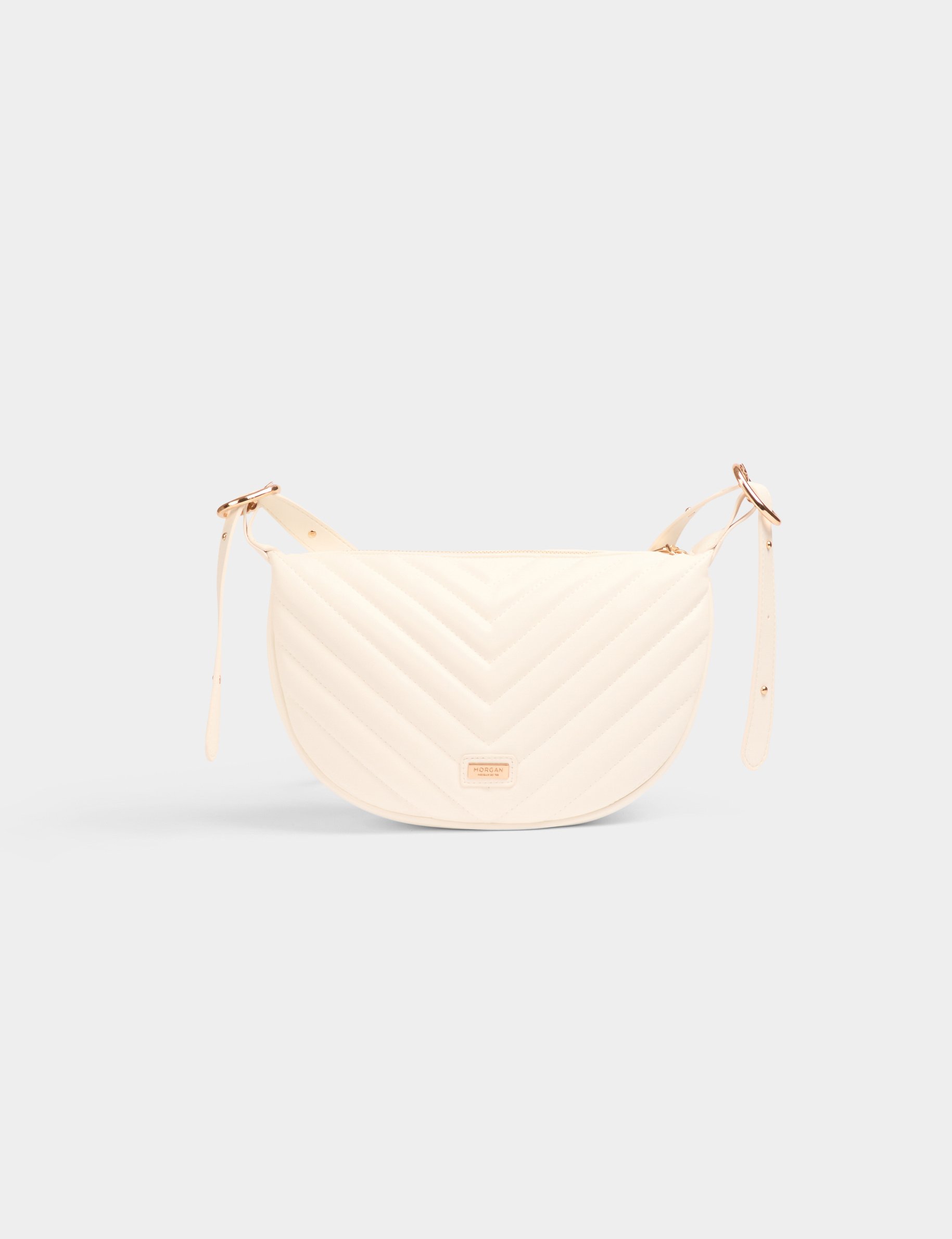 Sac demi-lune matelassé blanc femme