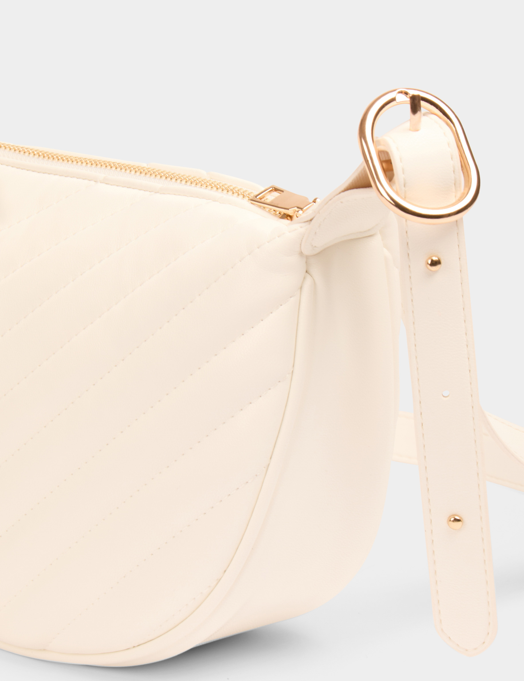 Sac demi-lune matelassé blanc femme