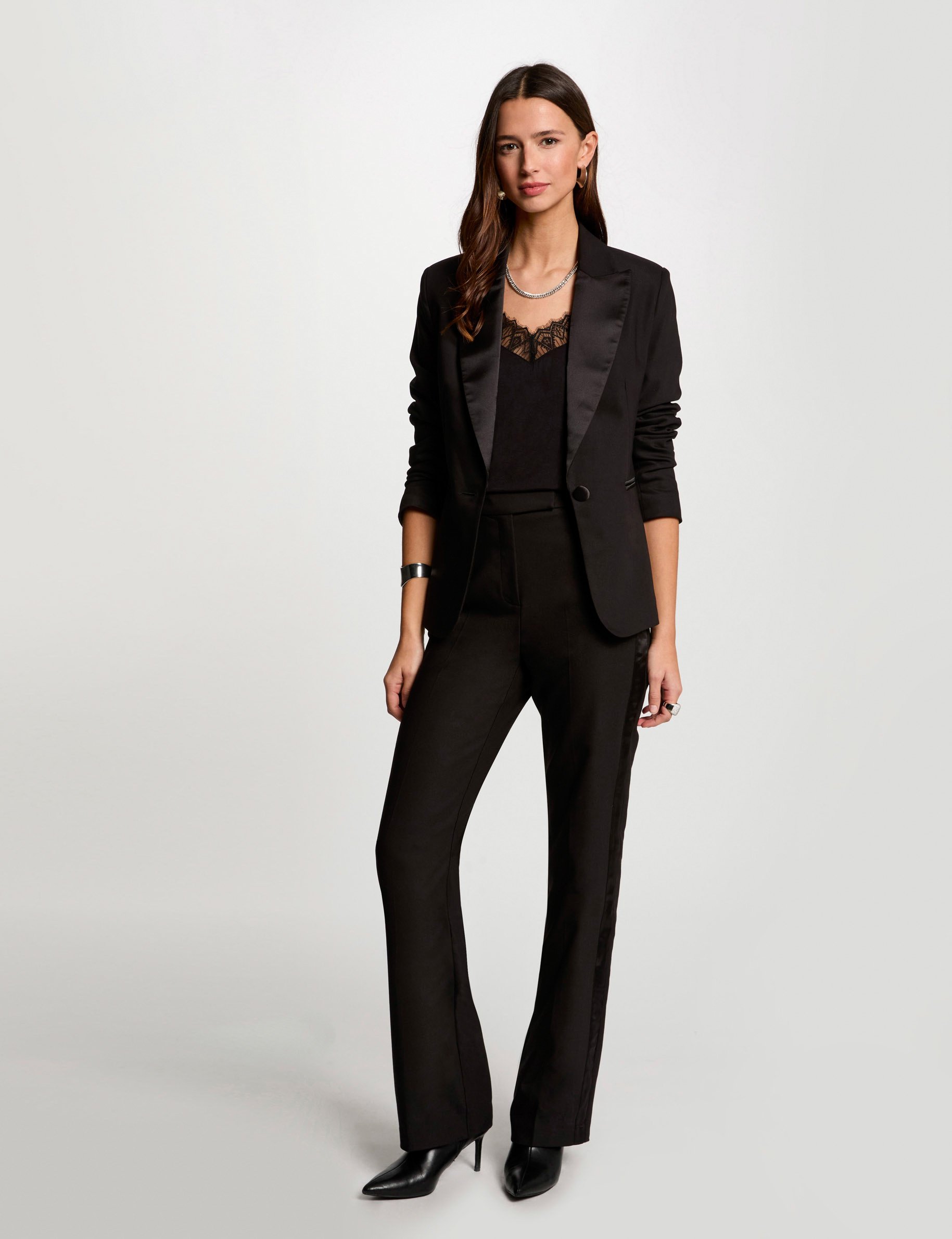 Blazer boutonné noir femme