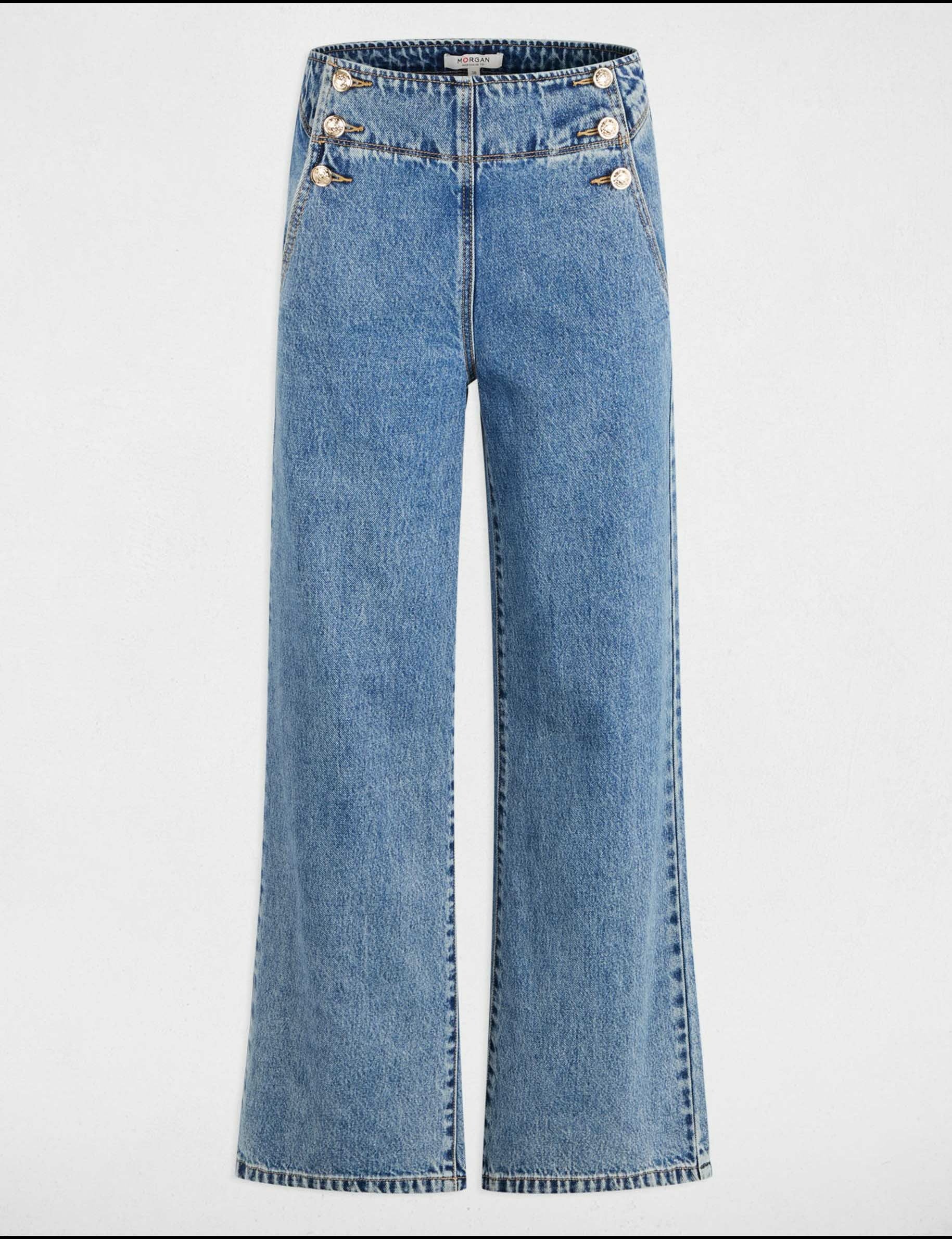 Jeans bootcut taille haute denim double stone femme