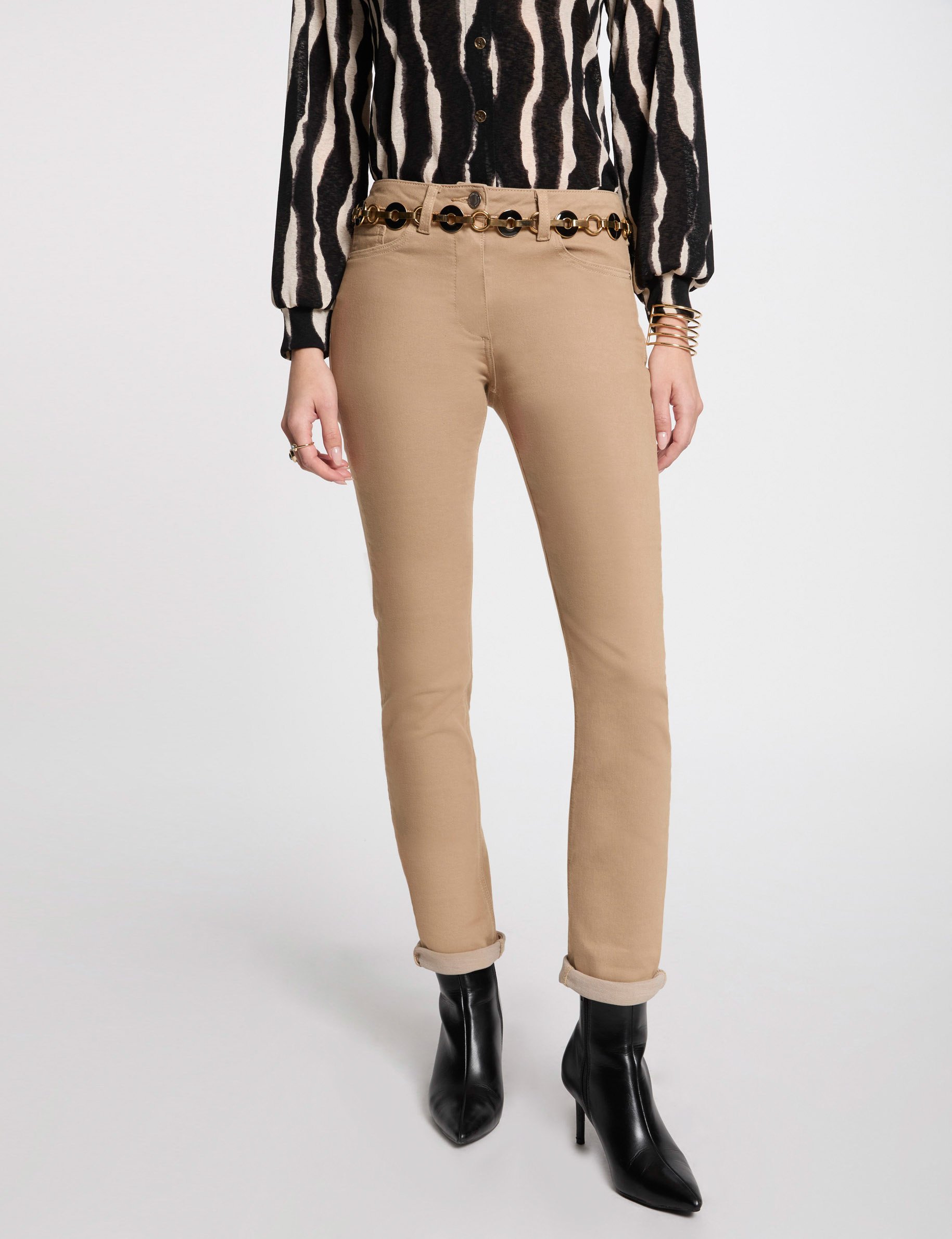 Rechte broek camel vrouw