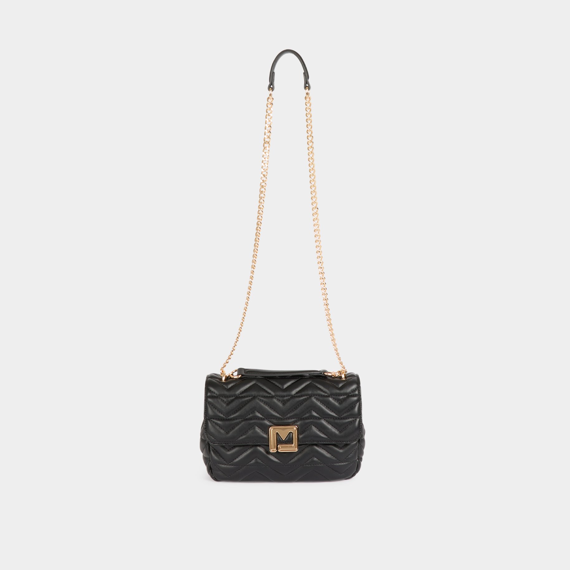 Sac matelassé boucle M noir femme