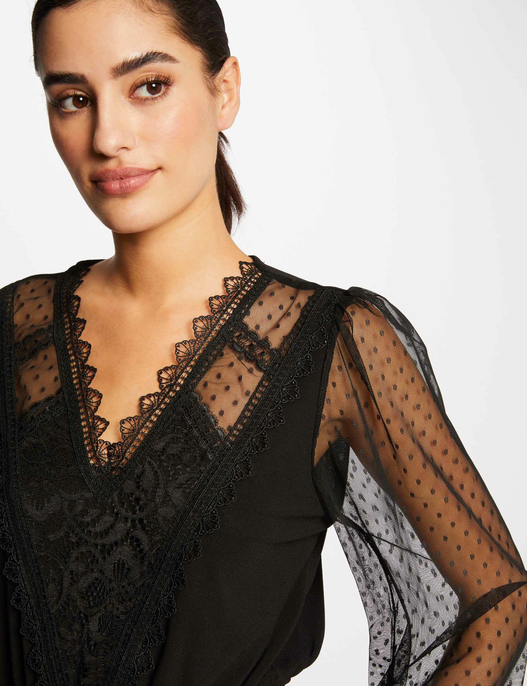 Chandail transparent best sale noir femme