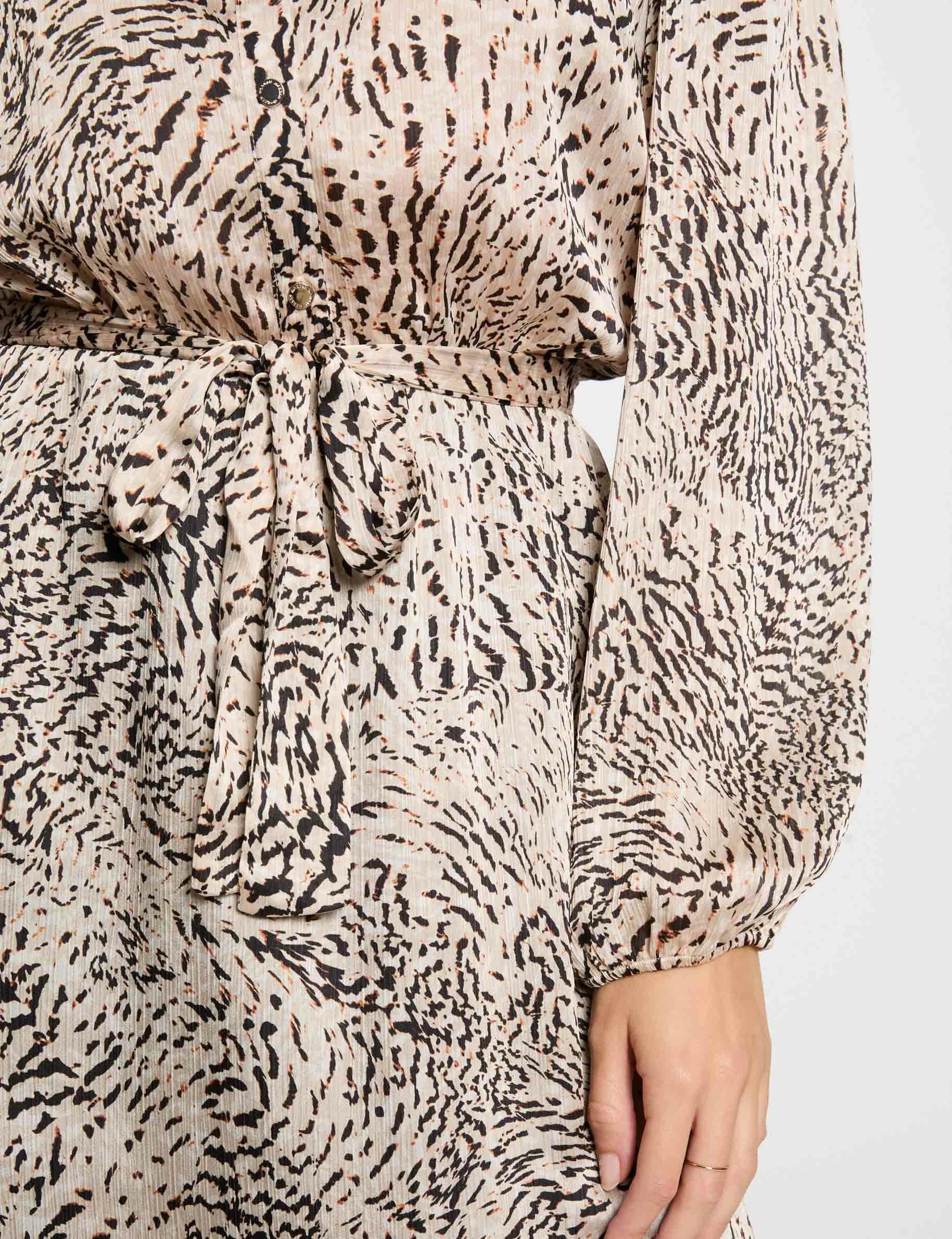 Robe évasée imprimé animalier multico femme