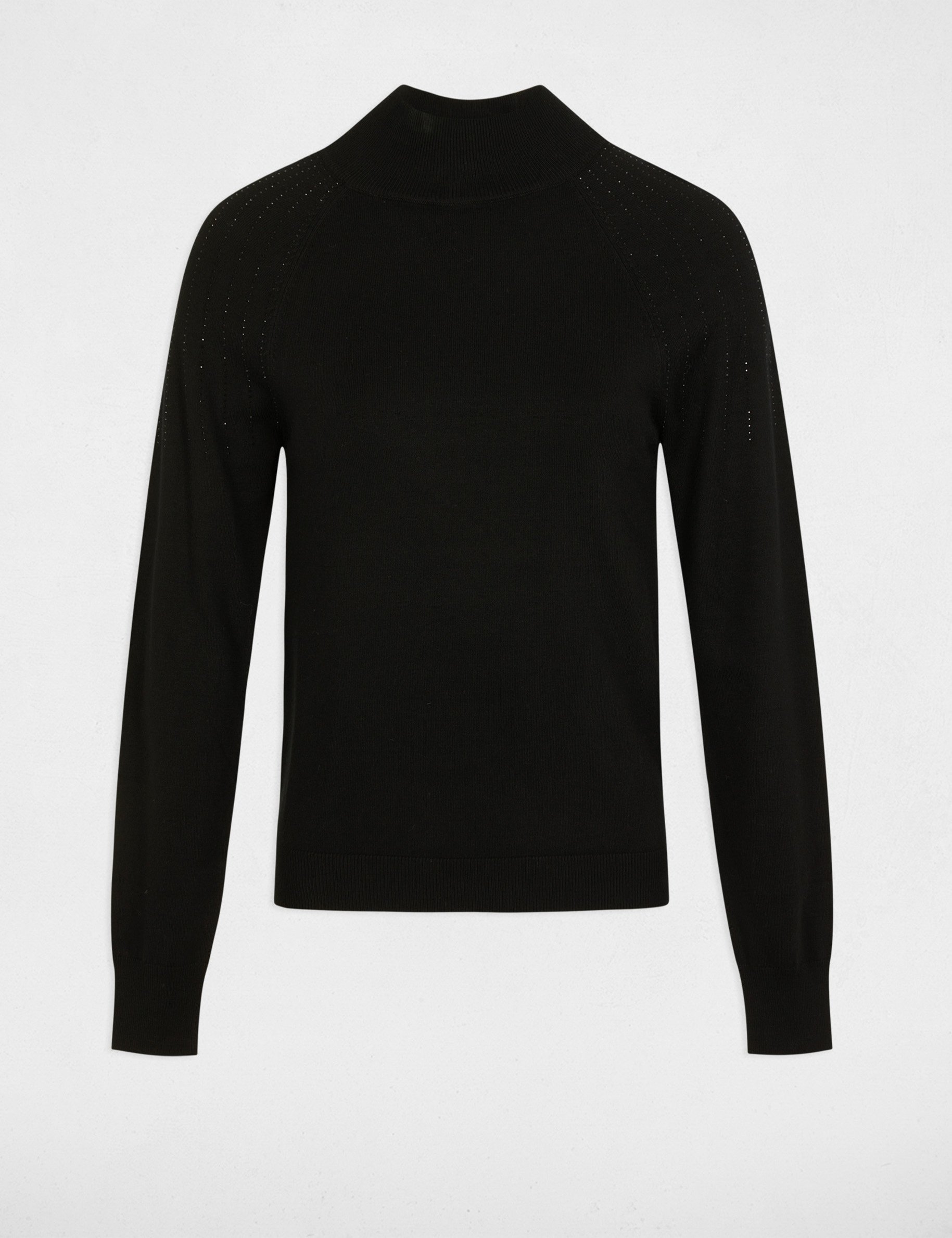 Pull col montant noir femme